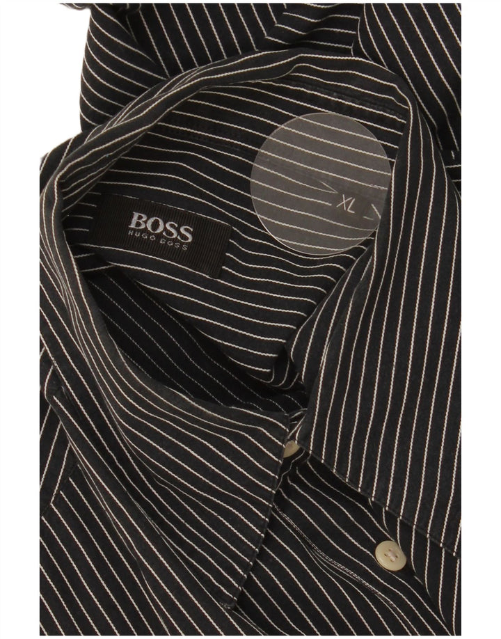 Hugo Boss herreskjorte XL marineblå stribet