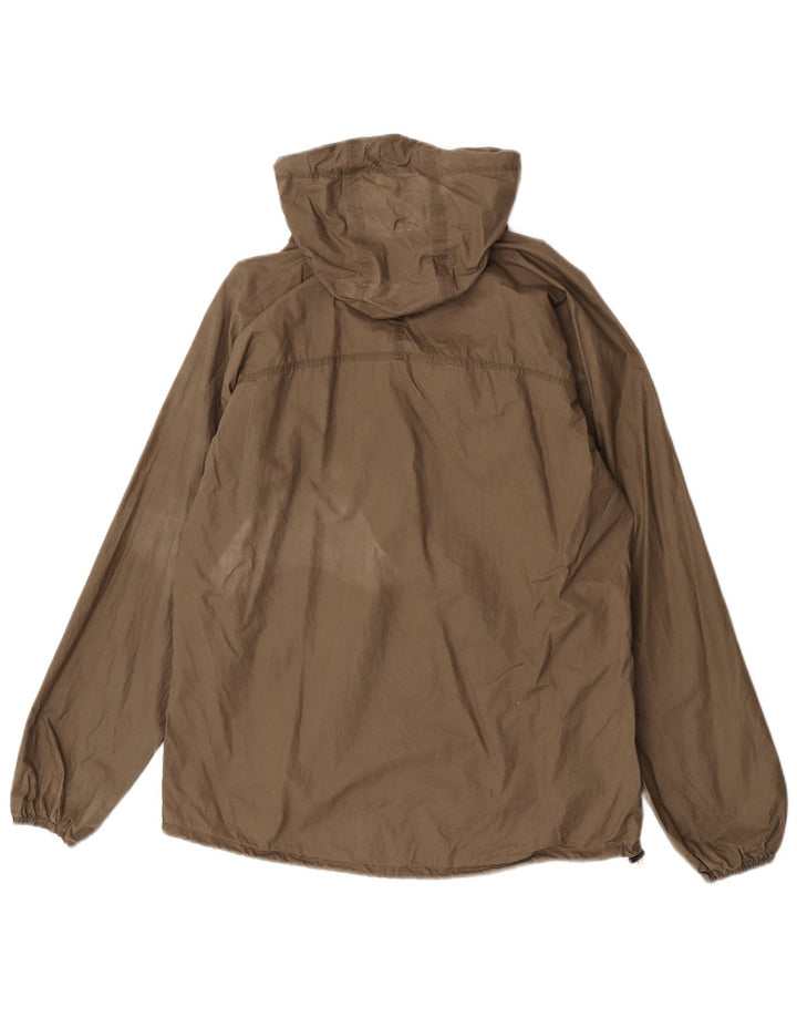 Vintage hættetrøje til kvinder regnjakke UK 14 Medium Khaki Bomuld