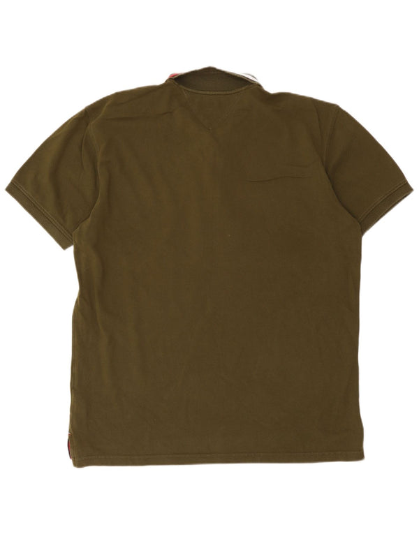 Tommy Hilfiger Herre Regular Fit Polo Shirt 2XL Khaki Bomuld