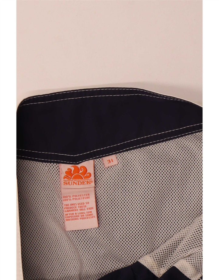 Sundek Herre grafiske svømmeshorts Medium Navy Blue Colourblock Polyester