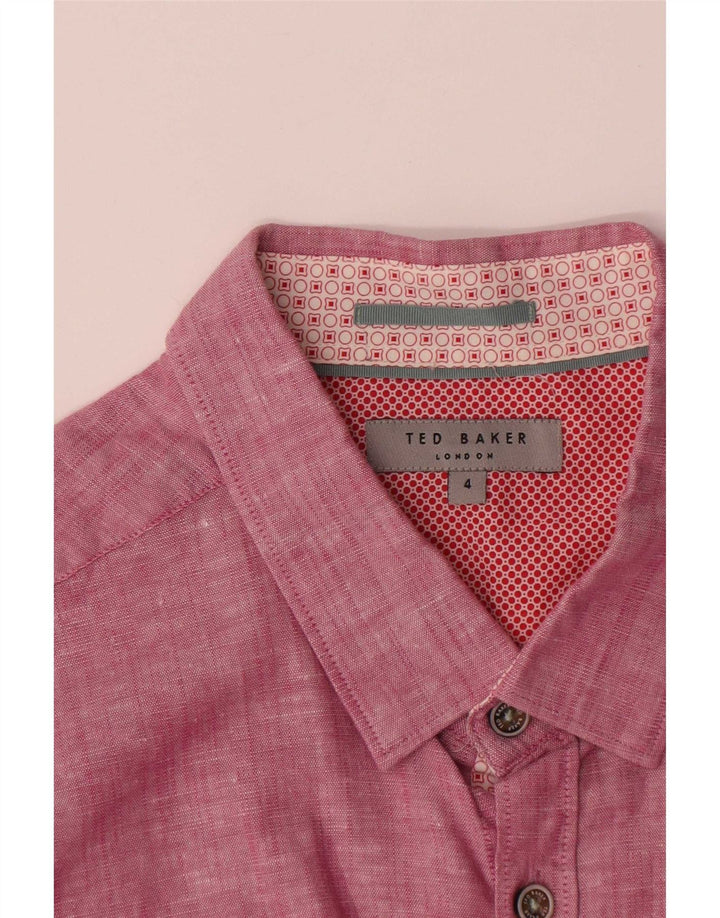 Ted Baker Herreskjorte str. 4 Large Pink Linen