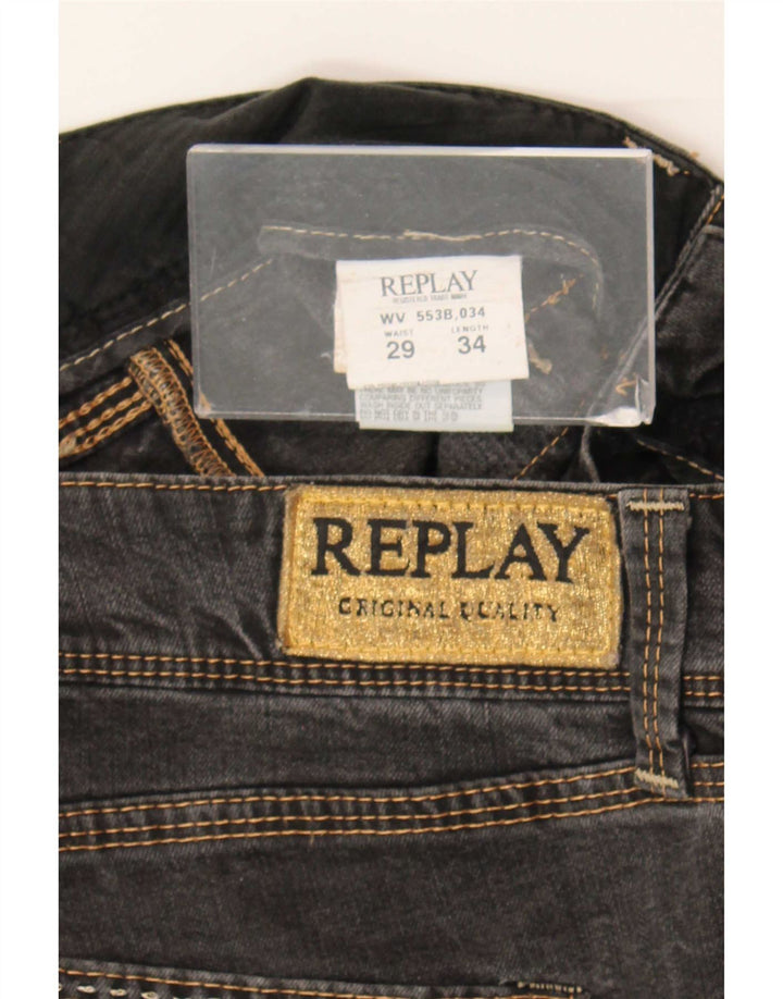 Replay Dame Slim Jeans W29 L34 Grå Bomuld