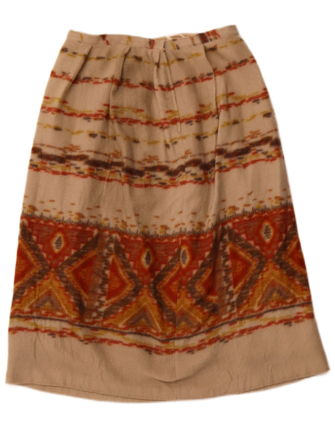 VINTAGE A-line nederdel til kvinder W28 Medium Beige Geometrisk