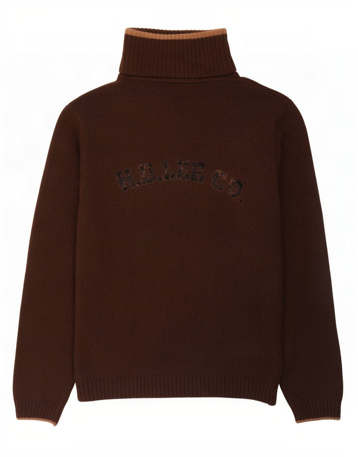 Lee Herre grafisk cardigan sweater medium brun uld