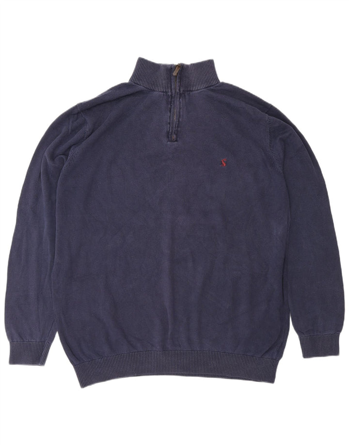 Joules Herre Zip Neck Jumper Sweater XL Navy Blue Bomuld