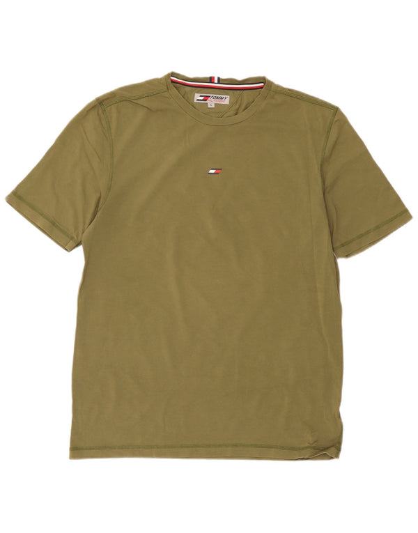 Tommy Hilfiger Herre T-Shirt Top Stor Khaki Bomuld