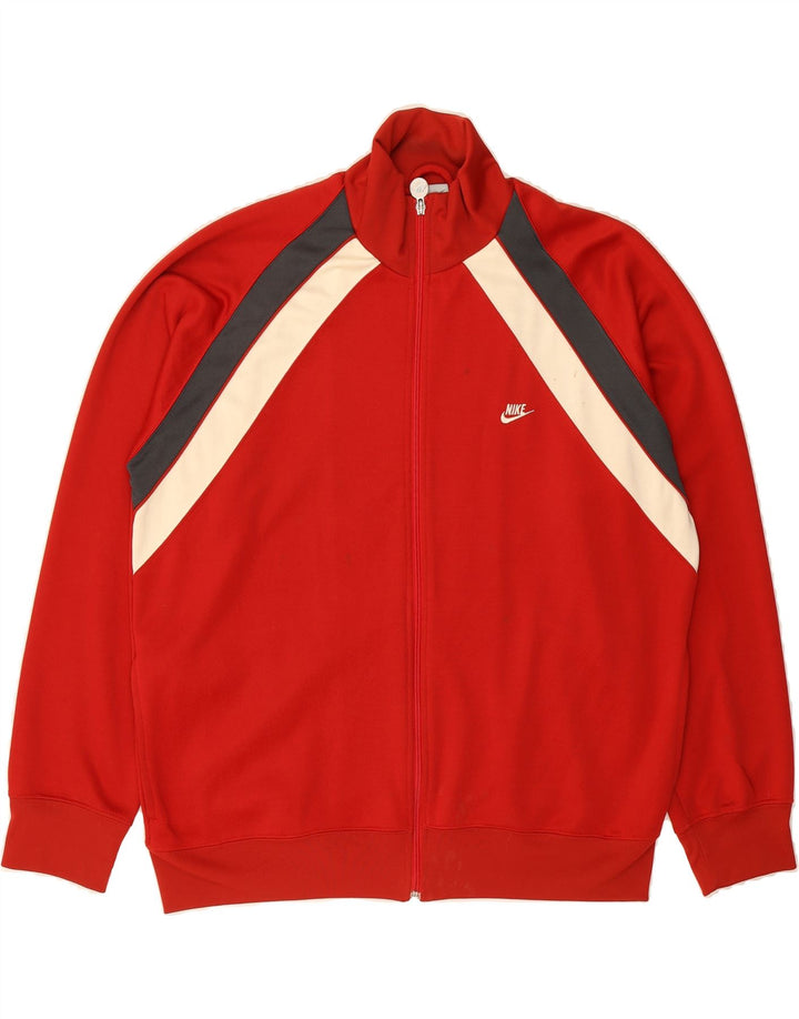 NIKE Mens Tracksuit Top Jacket UK 45/47 XL Red Colourblock Polyester Vintage Nike and Second-Hand Nike from Messina Hembry 