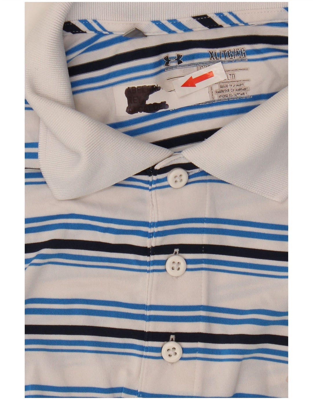 Under Armour Herre poloshirt XL Hvidstribet polyester