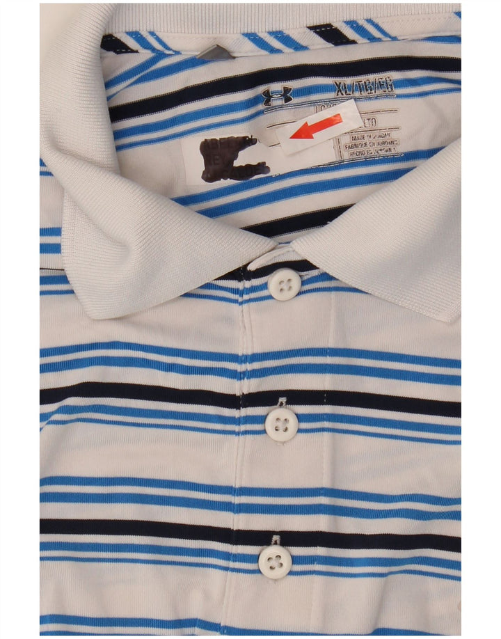 Under Armour Herre poloshirt XL Hvidstribet polyester