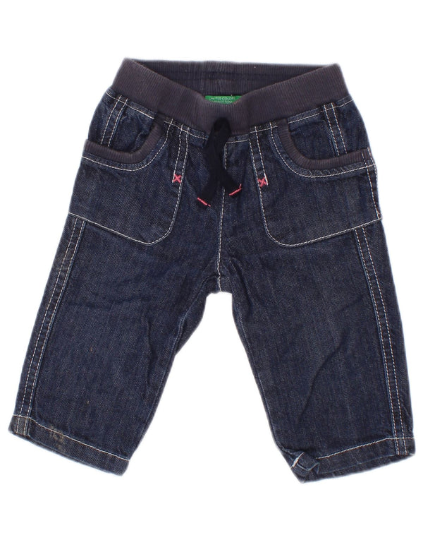 Benetton Baby Girls Denim Shorts 3-6 måneder W18 Marineblå Bomuld