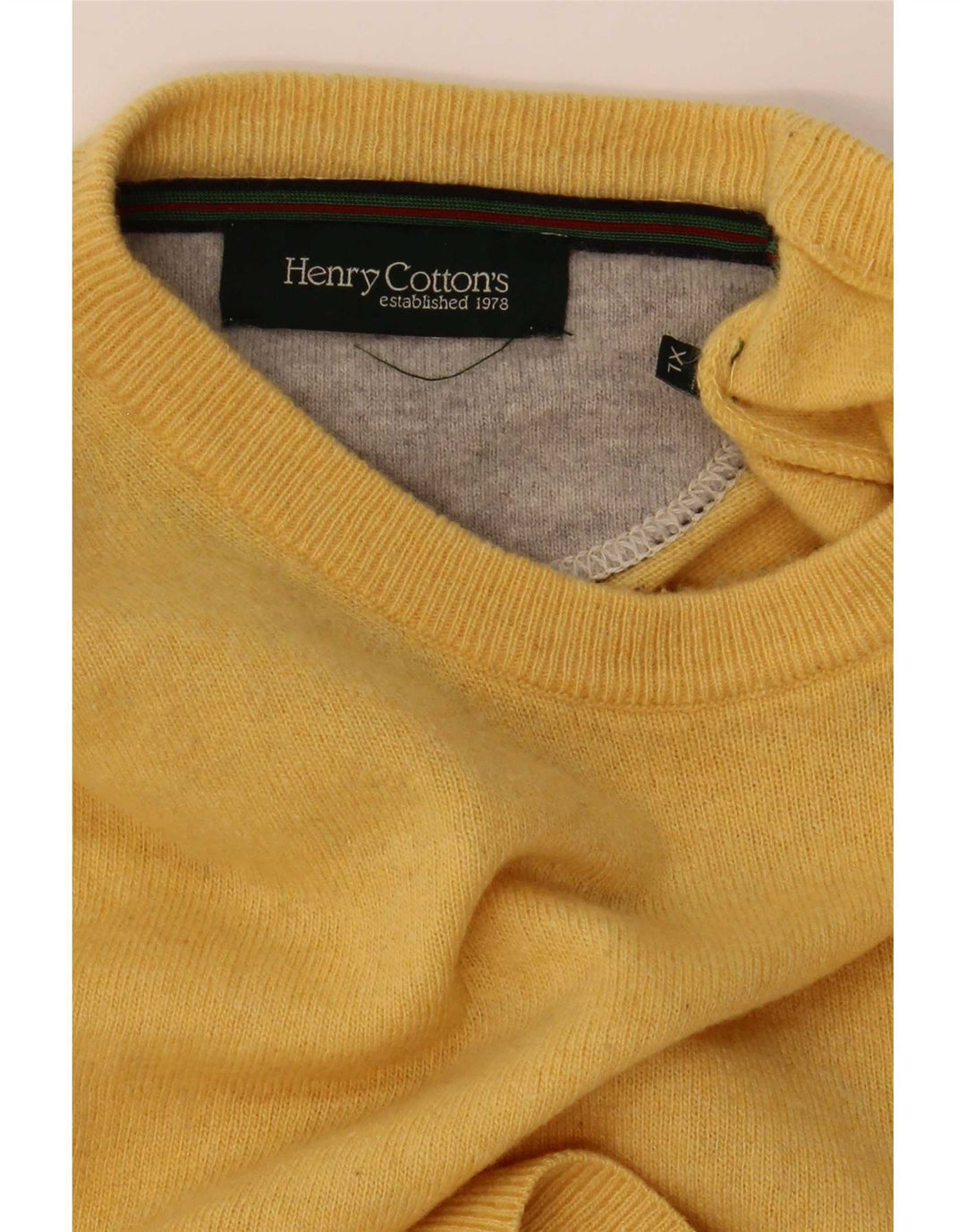Henry Cottons Herre sweater med rund hals XL gul
