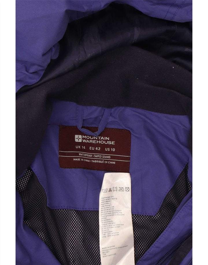 Mountain Warehouse Dame Regnfrakke med hætte UK 14 Stor lilla polyester