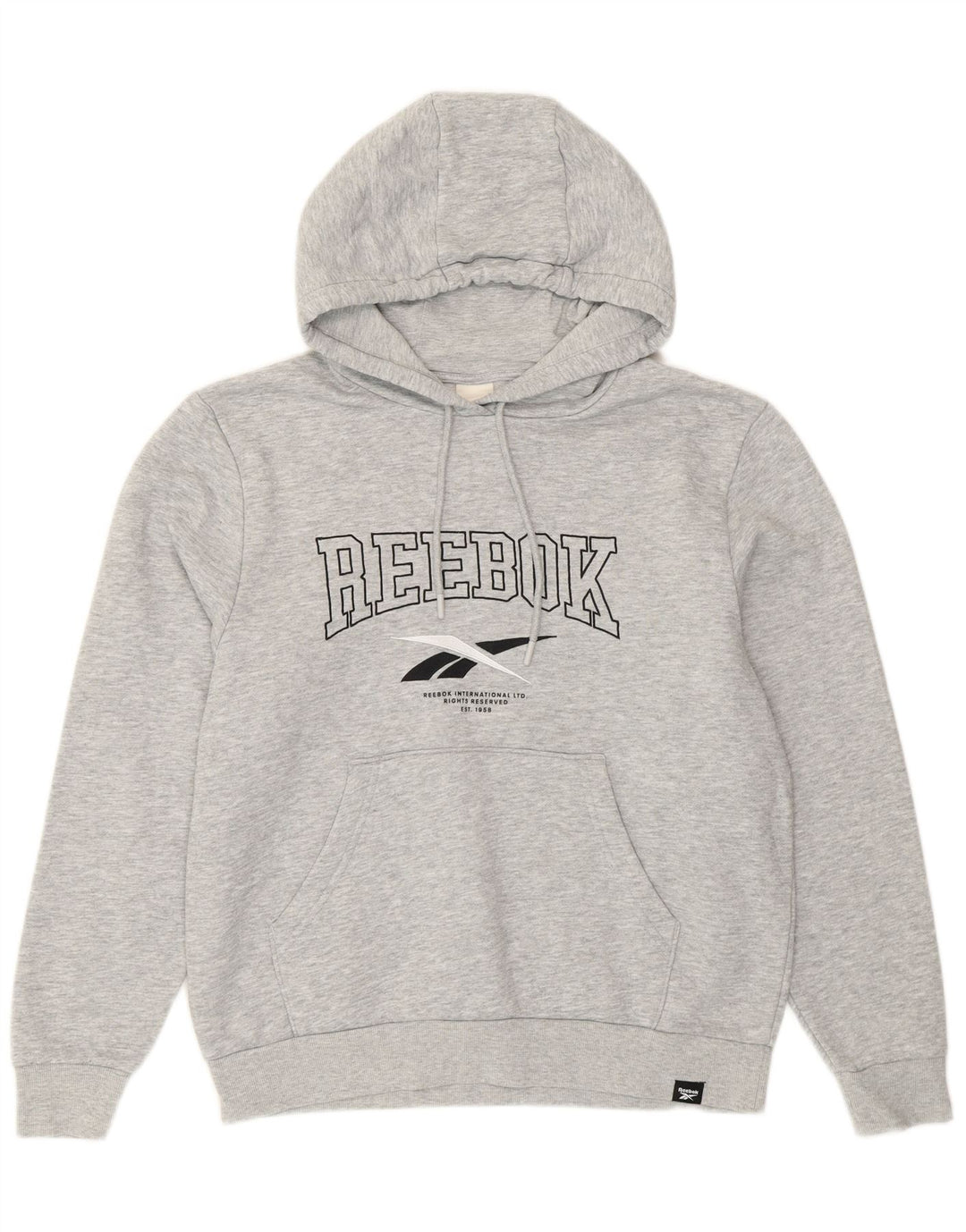 Reebok Grafisk hættetrøje til mænd, lille grå bomuld
