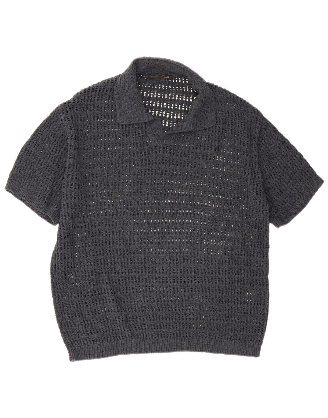 Zara herre poloshirt mellemgrå bomuld
