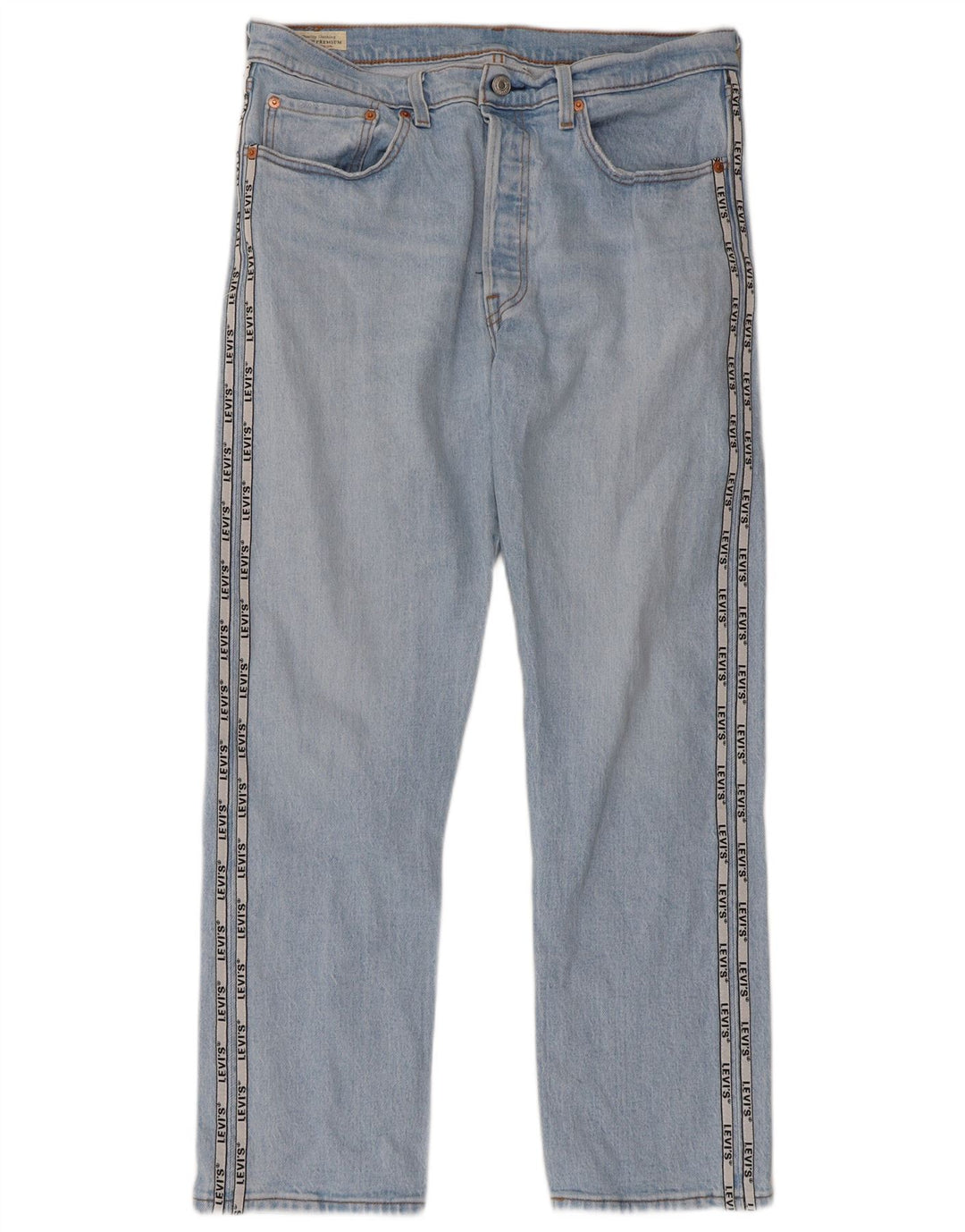 LEVI'S Herre 501 Graphic Straight Jeans W31 L28 Blå Bomuld