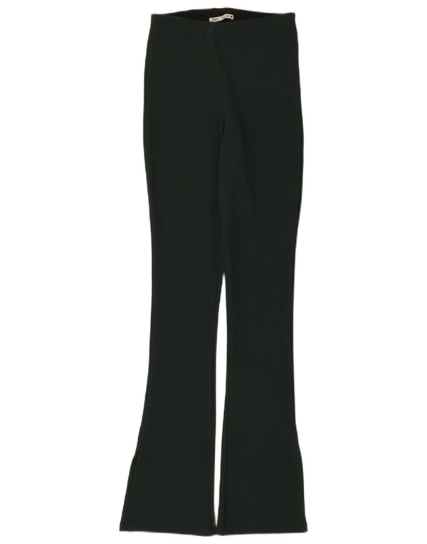 Zara Dame Flare Leggings UK 8 Small Green