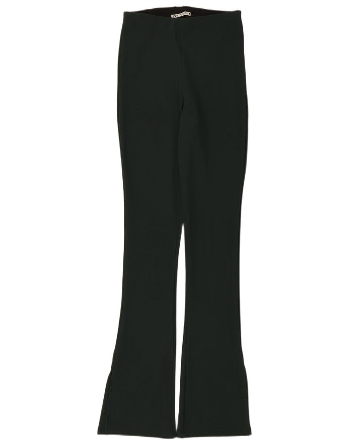 Zara Dame Flare Leggings UK 8 Small Green