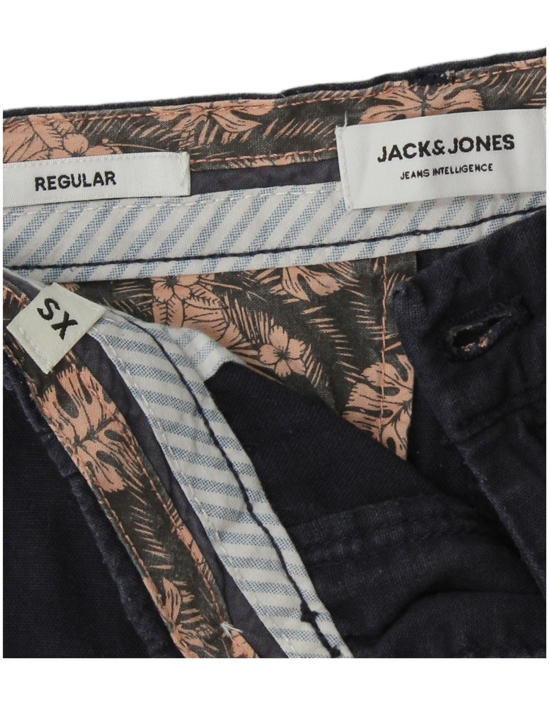 JACK & JONES Herre Regular Fit Chino Shorts XS W28 Marineblå hør
