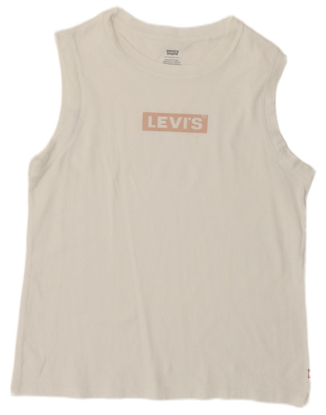 LEVI'S Dame Grafisk T-Shirt Top UK 12 Medium White