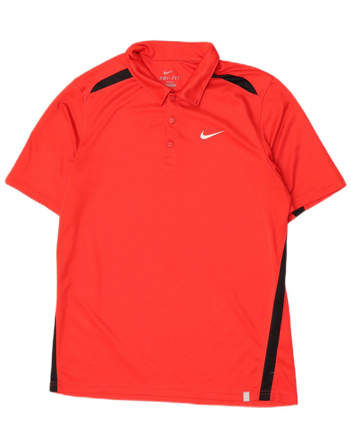 Nike Dri Fit poloshirt til mænd, medium rød Colourblock Polyester