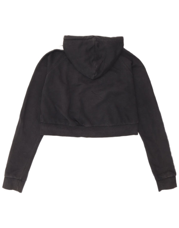 Ellesse Dame Grafisk Hættetrøje Sweater UK 14 Stor Sort Colourblock