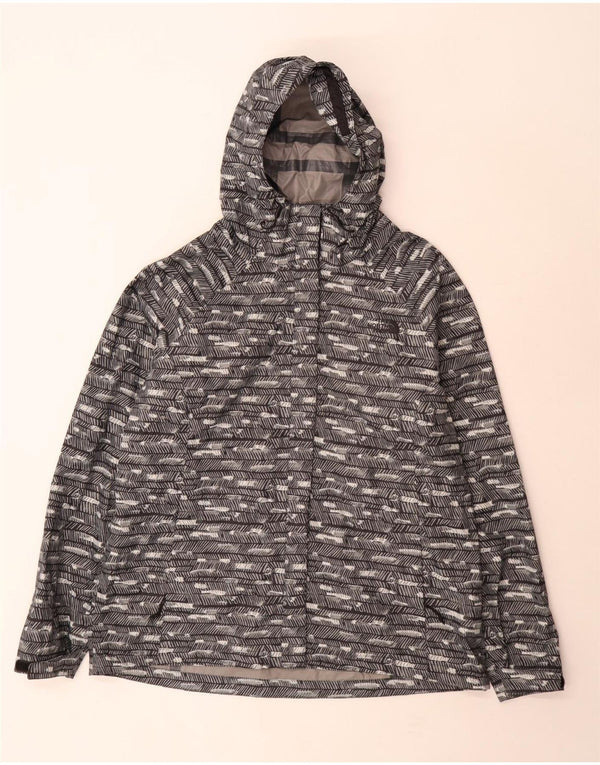 The North Face Regnjakke med hætte til kvinder UK 18 XL Gråstribet polyester