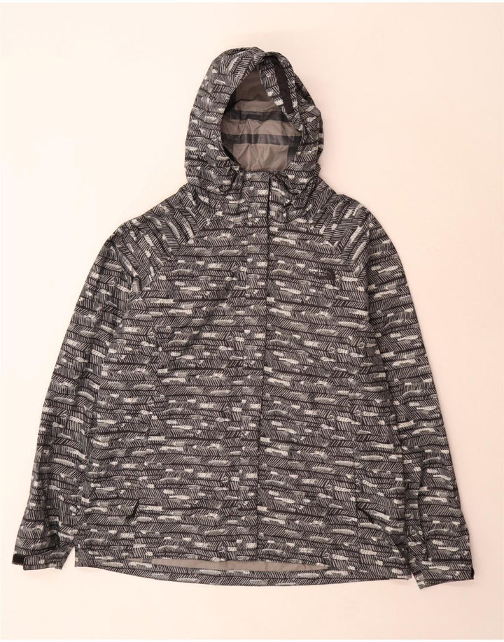 The North Face Regnjakke med hætte til kvinder UK 18 XL Gråstribet polyester