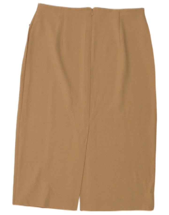 Marks & Spencer Pencil Nederdel til kvinder UK 18 XL W34 Beige Polyester