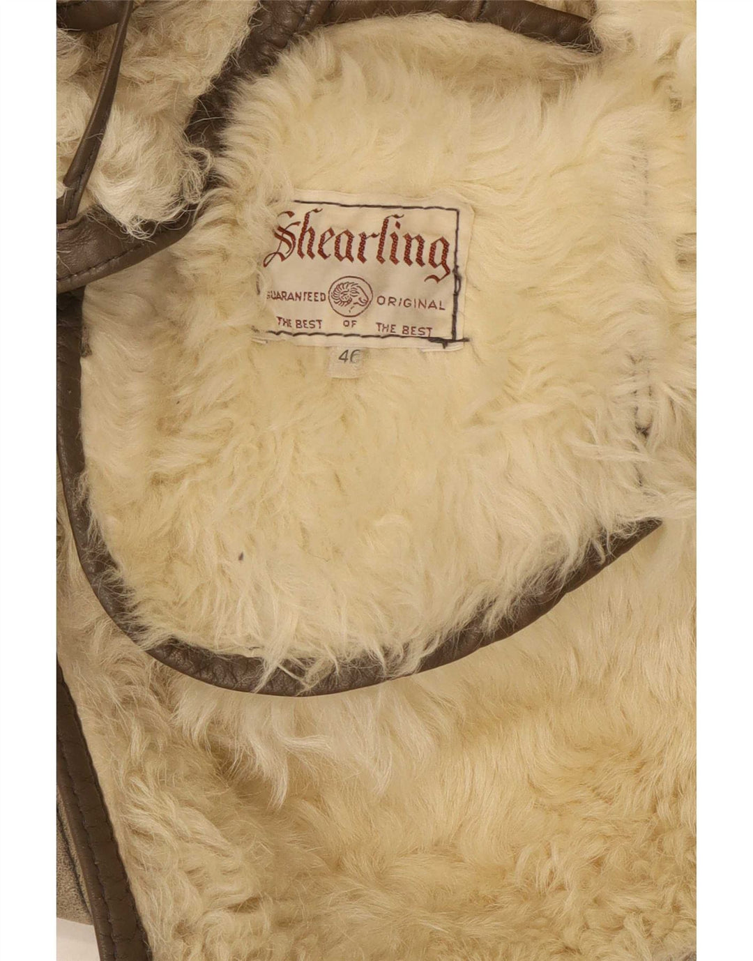 Vintage Dame Shearling Jacket IT 46 Large Grå
