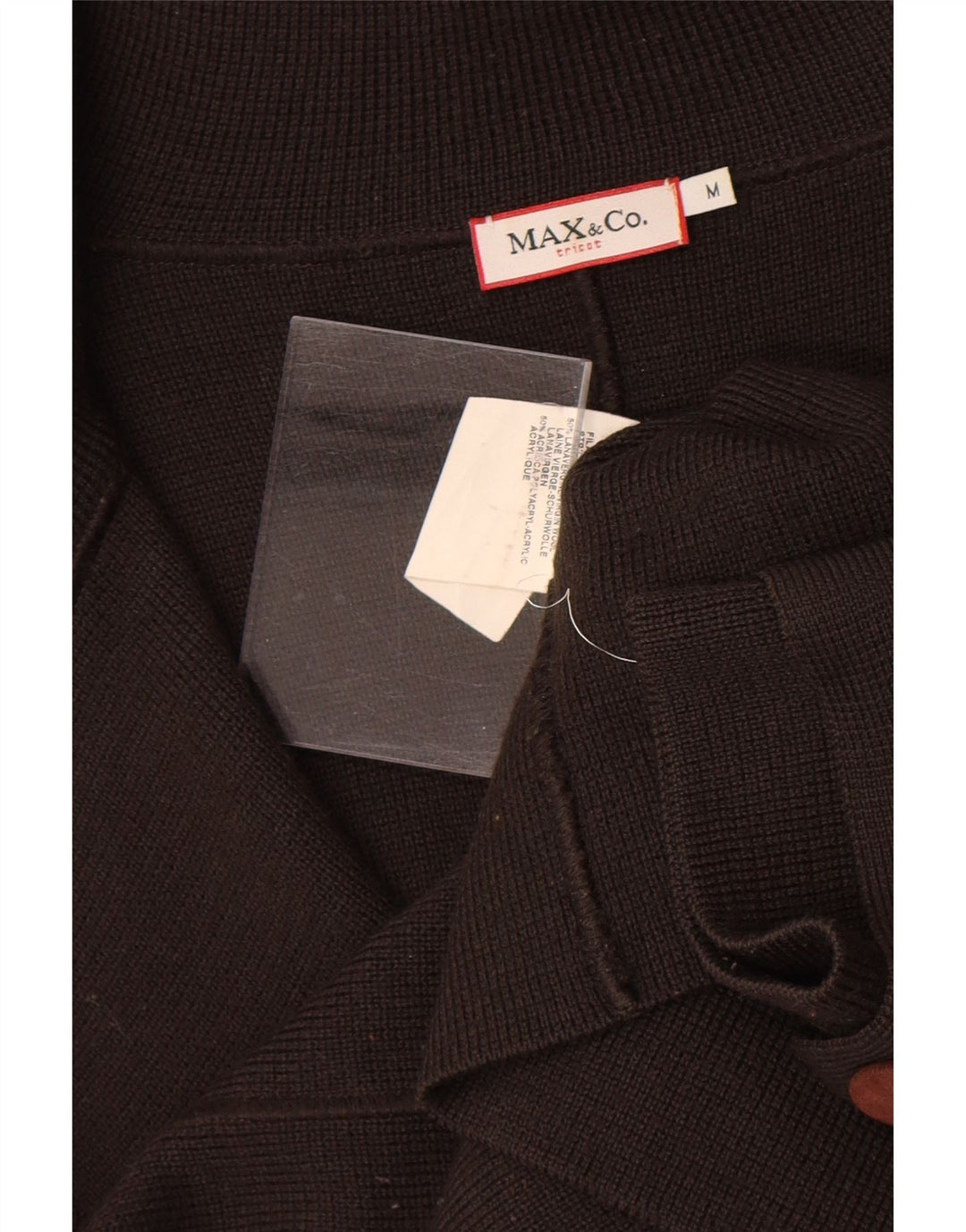 Max & Co. Womens Crop Cardigan Sweater UK 12 Medium Brun Uld