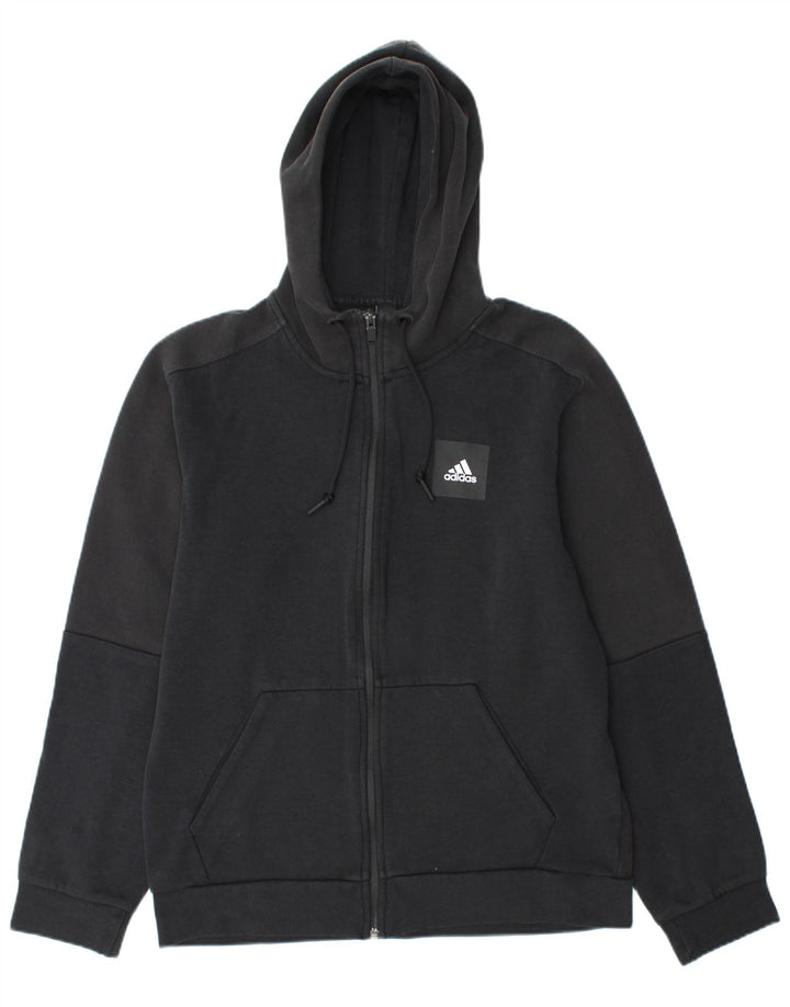 Adidas Hættetrøje med lynlås til mænd mellem sort bomuld