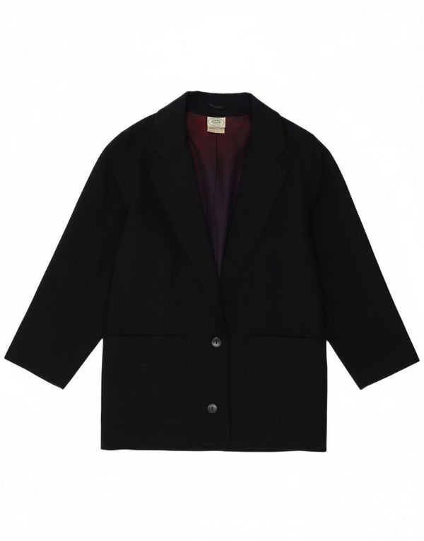 Laura Ashley Dame 2 Button Blazer Jacket UK 10 Small Navy Blue Wool