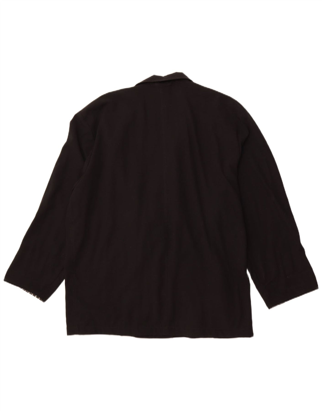 VINTAGE Dobbeltradet blazerjakke til mænd UK 42 XL Sort polyester