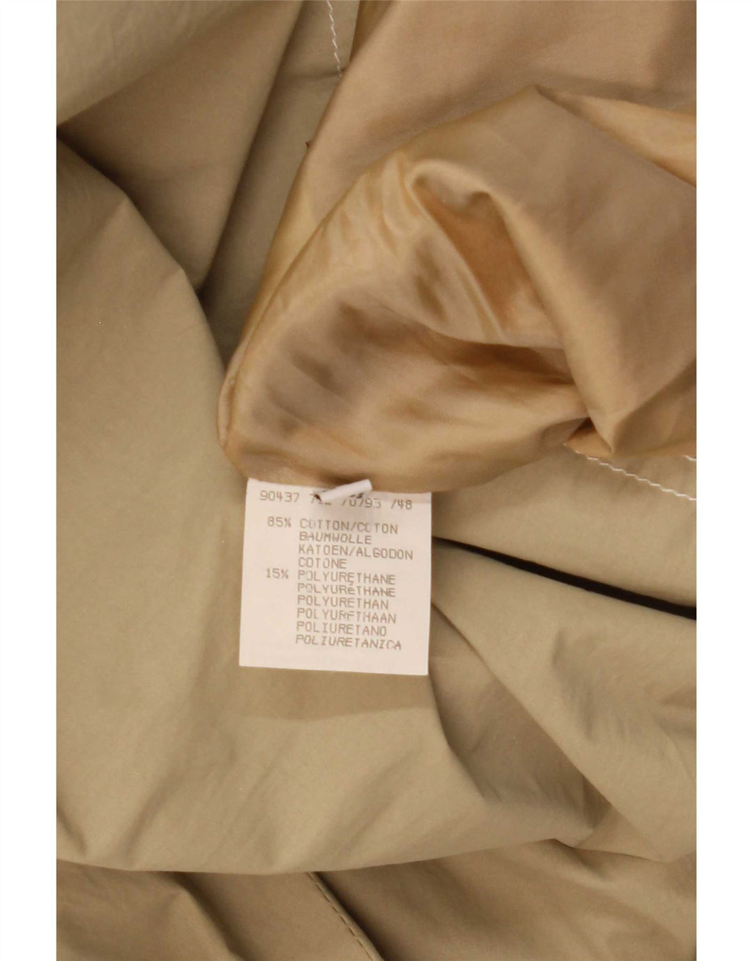 Vintage hættejakke til kvinder oversize parkajakke UK 8 Lille beige bomuld
