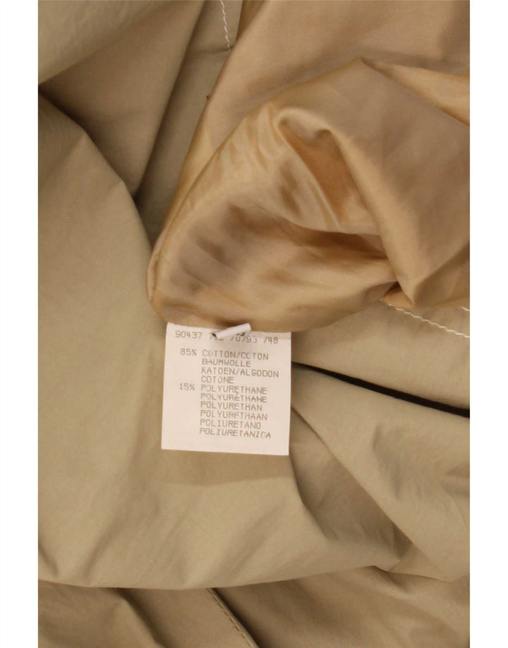 Vintage hættejakke til kvinder oversize parkajakke UK 8 Lille beige bomuld