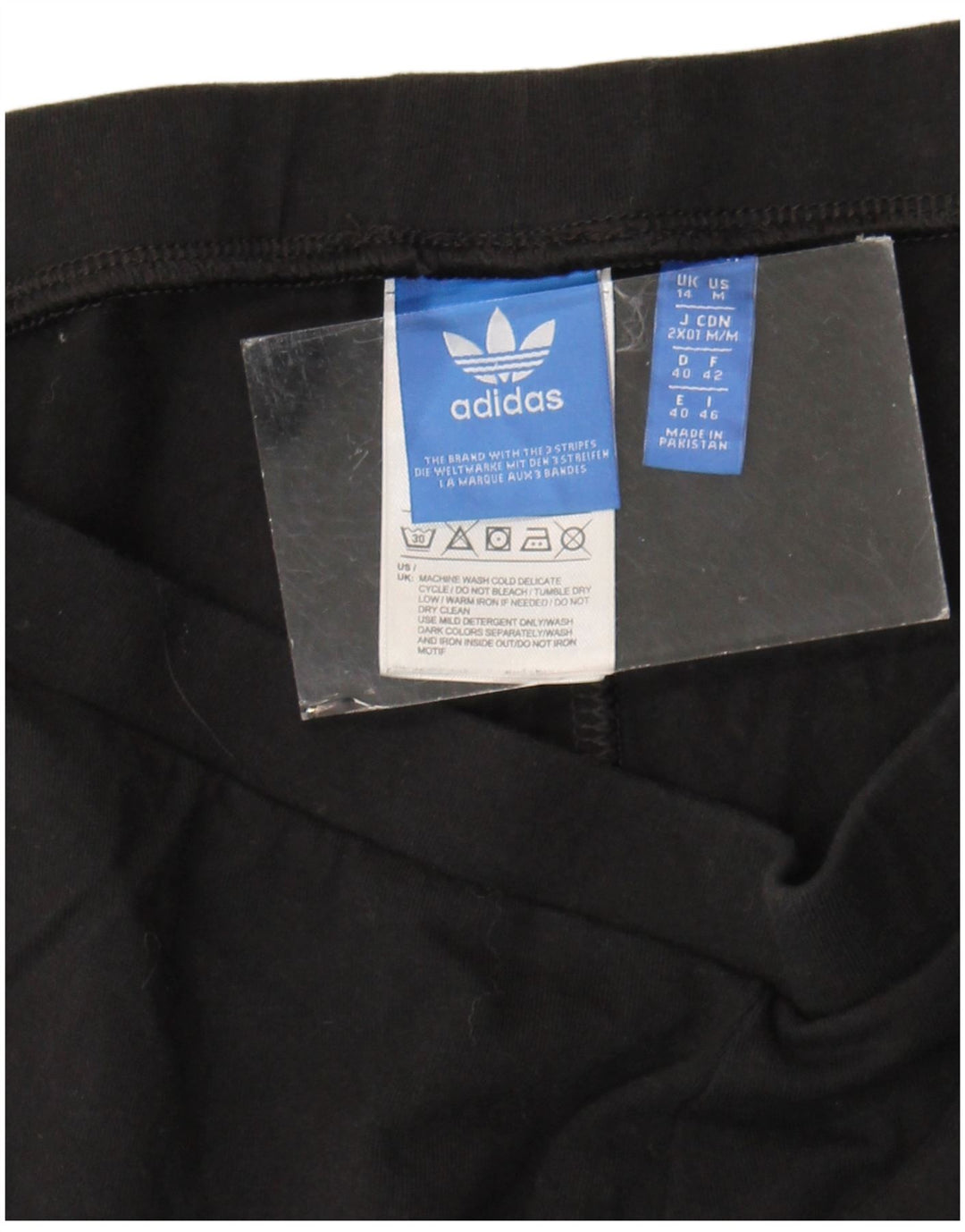 Adidas Dame Leggings UK 14 Medium Sort Bomuld