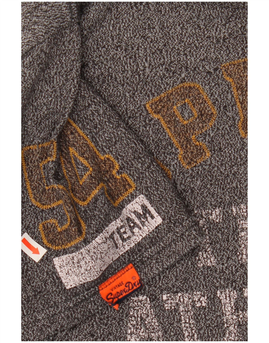 SUPERDRY Grafisk T-shirt top til mænd, stor grå flækket bomuld