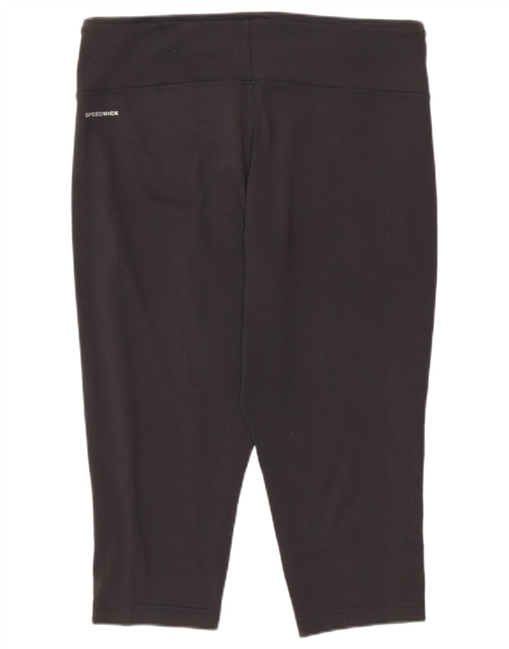 Reebok Dame Capri Leggings UK 16/18 Large Black Polyester