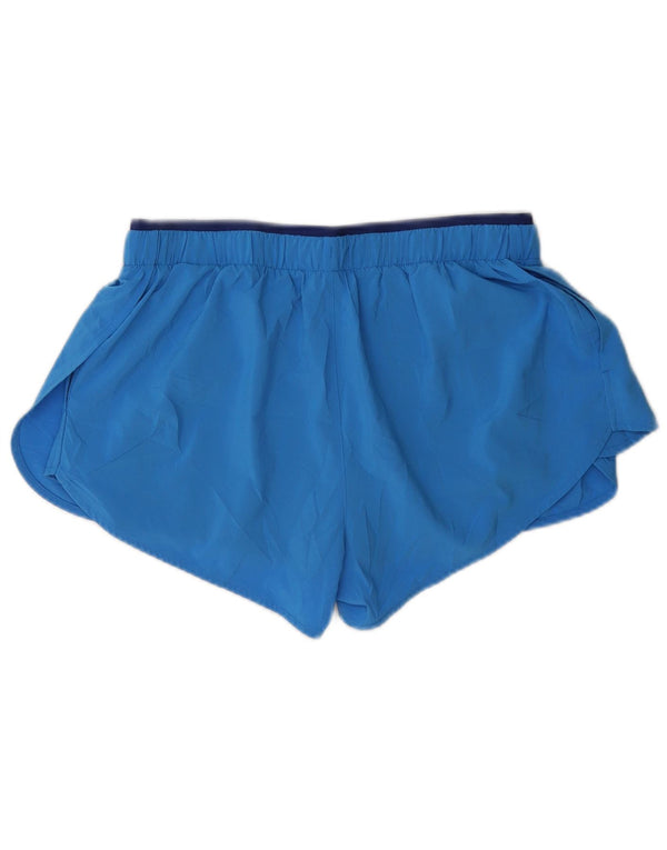 Nike Dame Dri Fit sportsshorts UK 12 Medium Blue Polyester