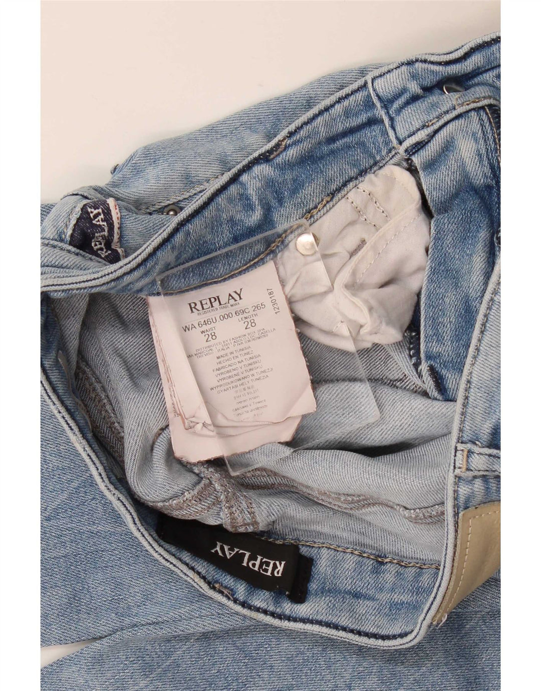 Replay Dame Straight Jeans W28 L28 Blå Bomuld
