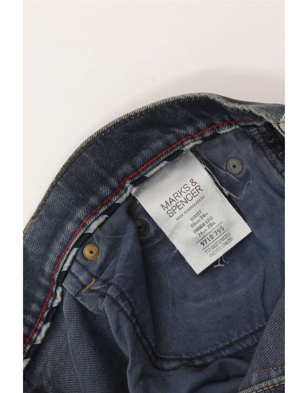 Marks & Spencer lige jeans til kvinder W34 L25 blå bomuld