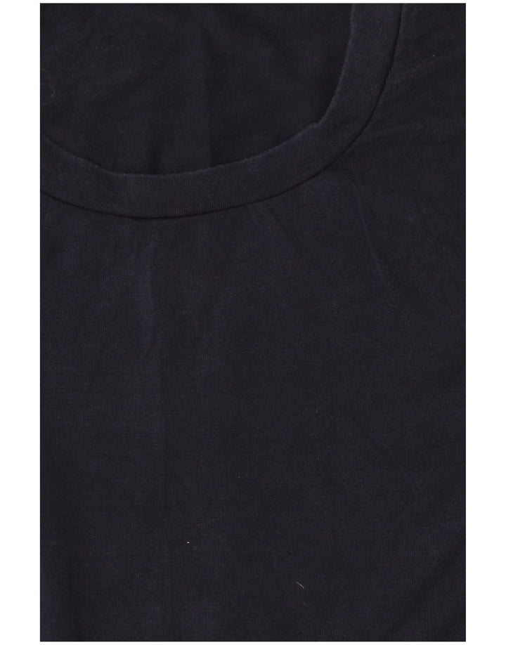 Reiss Herre T-Shirt Top Large Navy Blue Lyocell