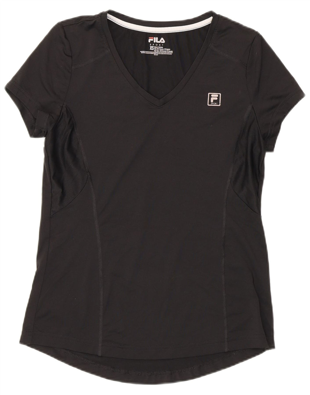 Fila Dame T-Shirt Top UK 6 XS Sort Polyester