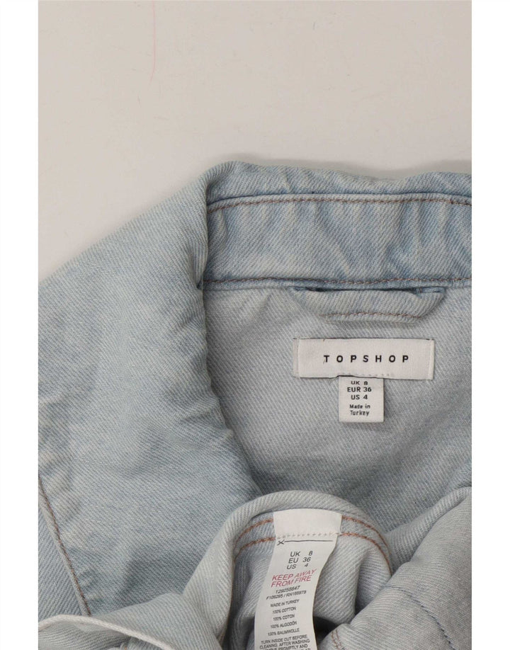 Topshop Dame Oversized Denim Jacket UK 8 Small Blue Cotton