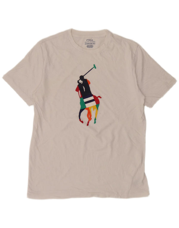 Polo Ralph Lauren drenge grafisk t-shirt top 15-16 år XL hvid bomuld