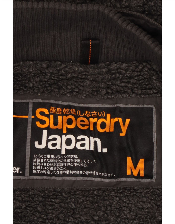 Superdry Herre grafisk parkajakke med hætte UK 38 mellemgrå polyester