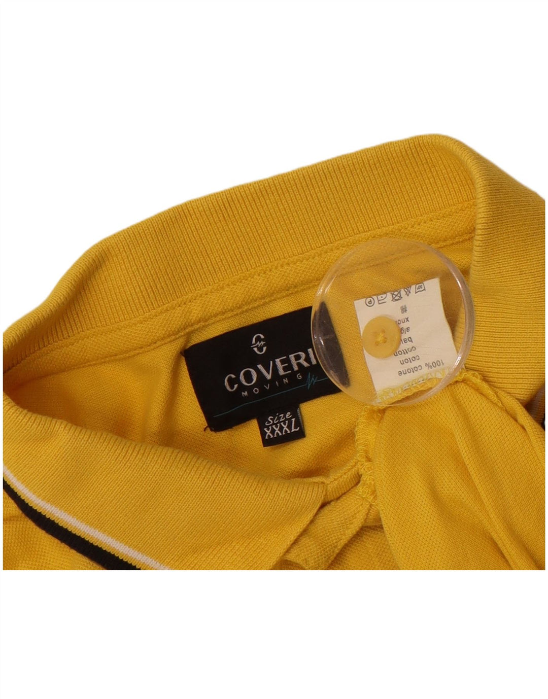 COVERI Mens Polo Shirt 3XL Yellow Cotton