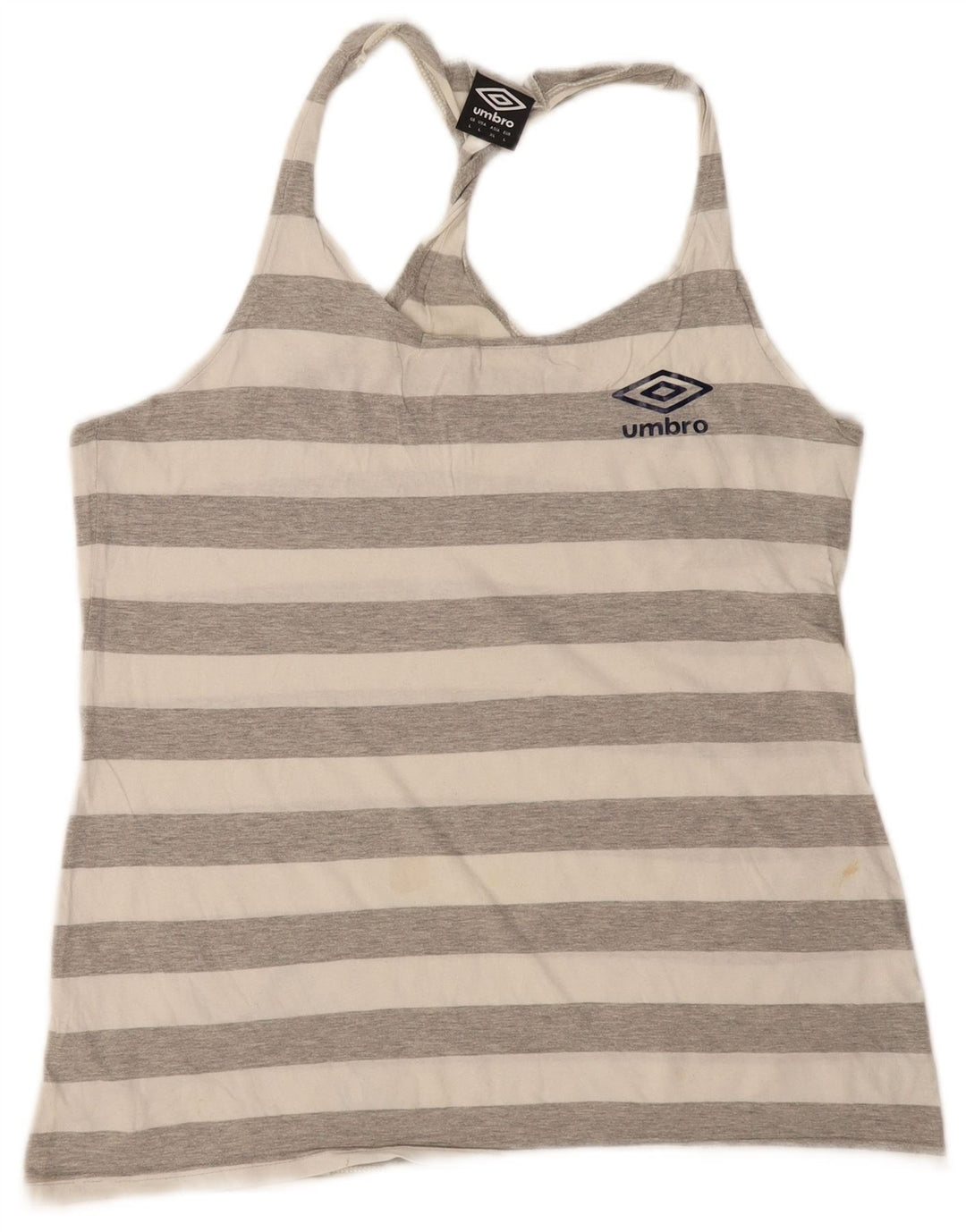 UMBRO Womens Cami Top UK 14 Large Grey Striped