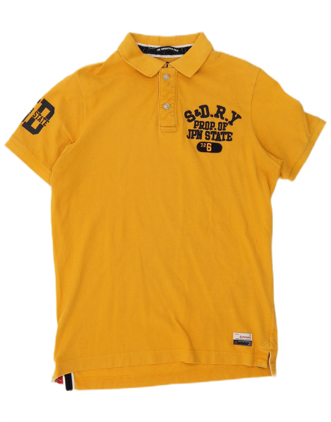 Superdry grafisk poloshirt til mænd XL gul bomuld