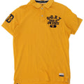 Superdry grafisk poloshirt til mænd XL gul bomuld